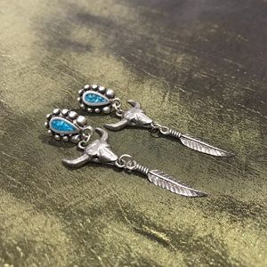 Vintage Ego pewter earrings